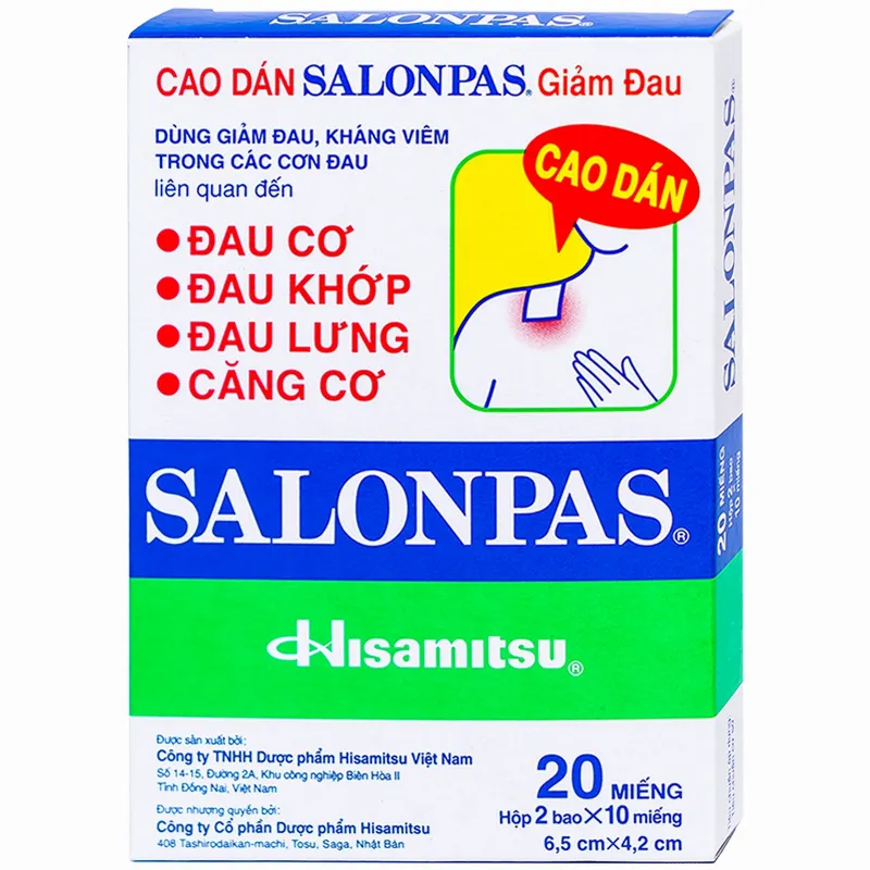 Cao dán giảm đau Salonpas Pain Relief Patch