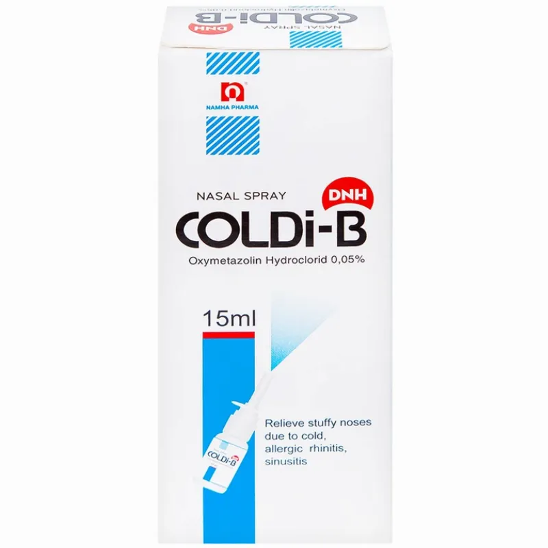 Thuốc xịt mũi Coldi-B Nam Hà giảm ngạt mũi do cảm lạnh, viêm mũi dị ứng, viêm xoang (15ml)