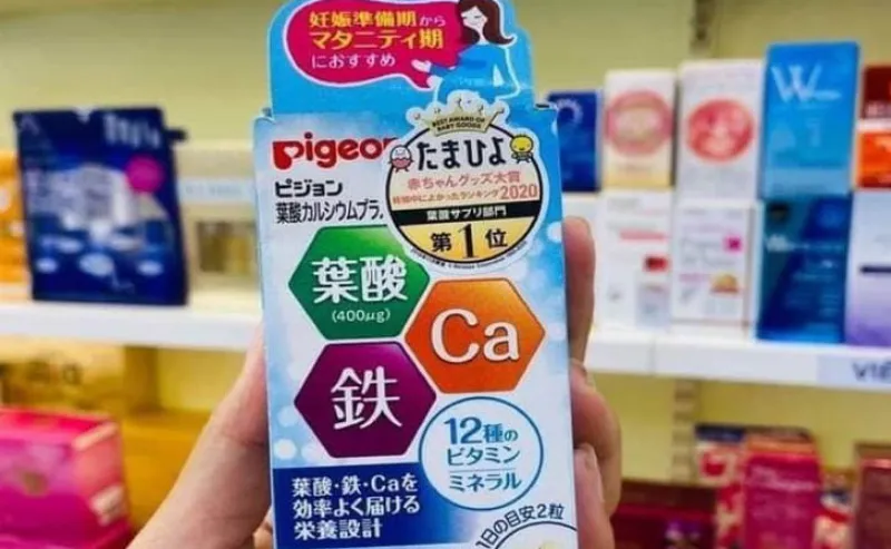 Viên uống vitamin và canxi Pigeon Nhật